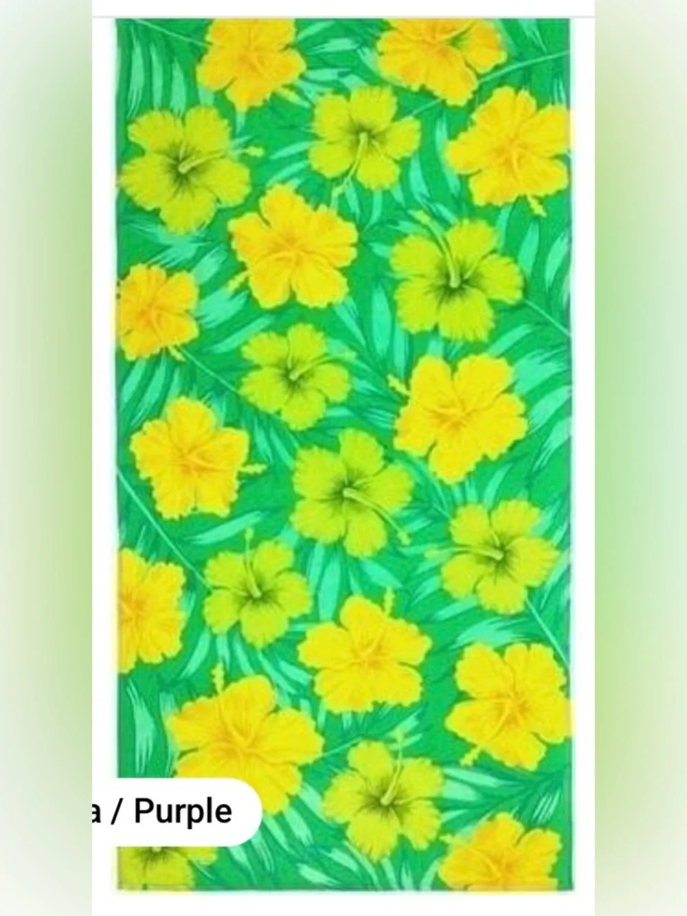 Set of 4 Tropical Hibiscus Floral Beach Towels